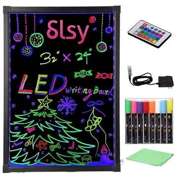 Újraírható LED tábla - Neon hatású fényreklám - 80x60 cm