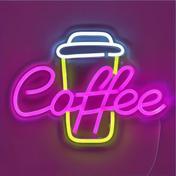 LED Neon Dekor - Coffe - 31x23cm