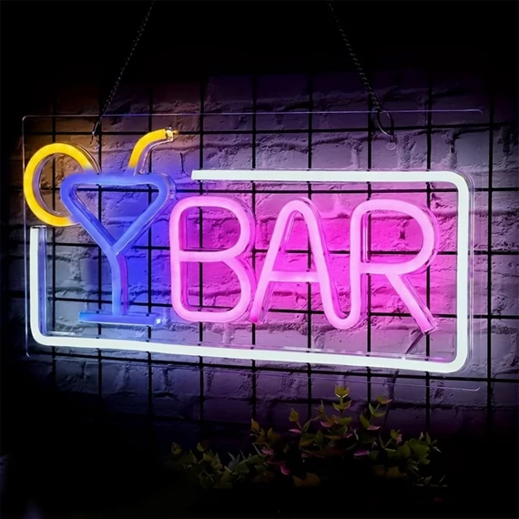 LED Neon Dekor - BAR - 42x22cm