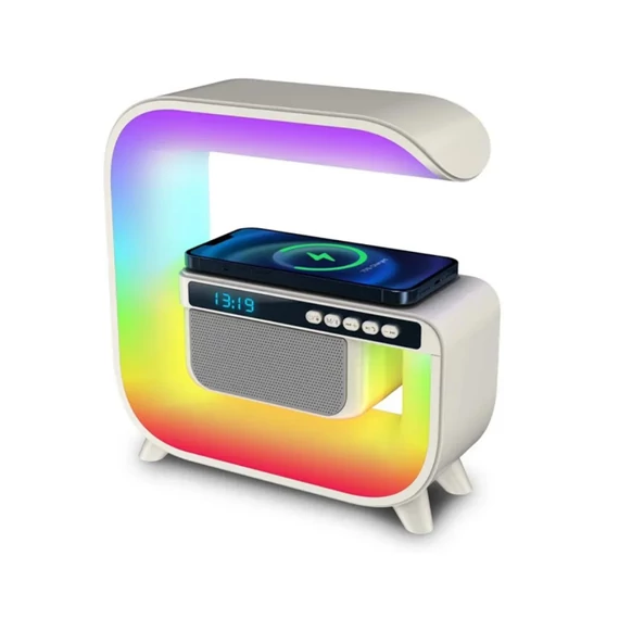 Asztali RGB Smart Lámpa /Bluetooth Hangszóró /Vezetéknélküli töltő